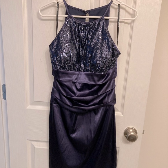 B Darlin Dresses & Skirts - FINAL PRICE: Navy sequin halter dress, size 7/8